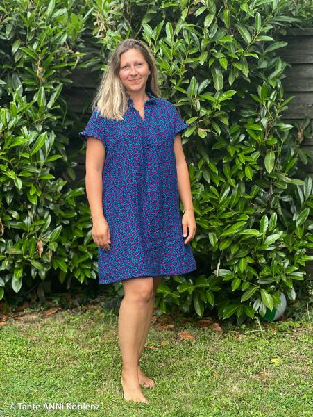Double Slub Musselin Katrin, Türkis mit Leoprint in Schwarz und Korallpink